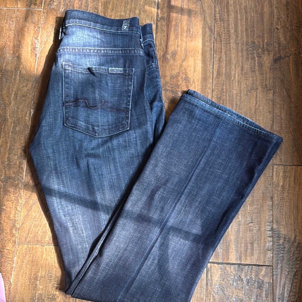 7 For All Mankind Blue Straight Jeans Premium Quality
